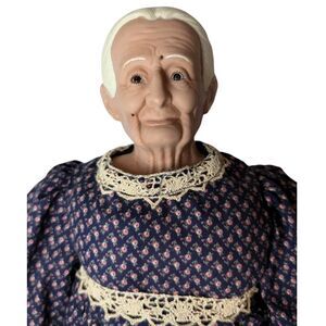 Vintage Grandma 22" Porch Sitting Doll High Detail Old Lady Halloween